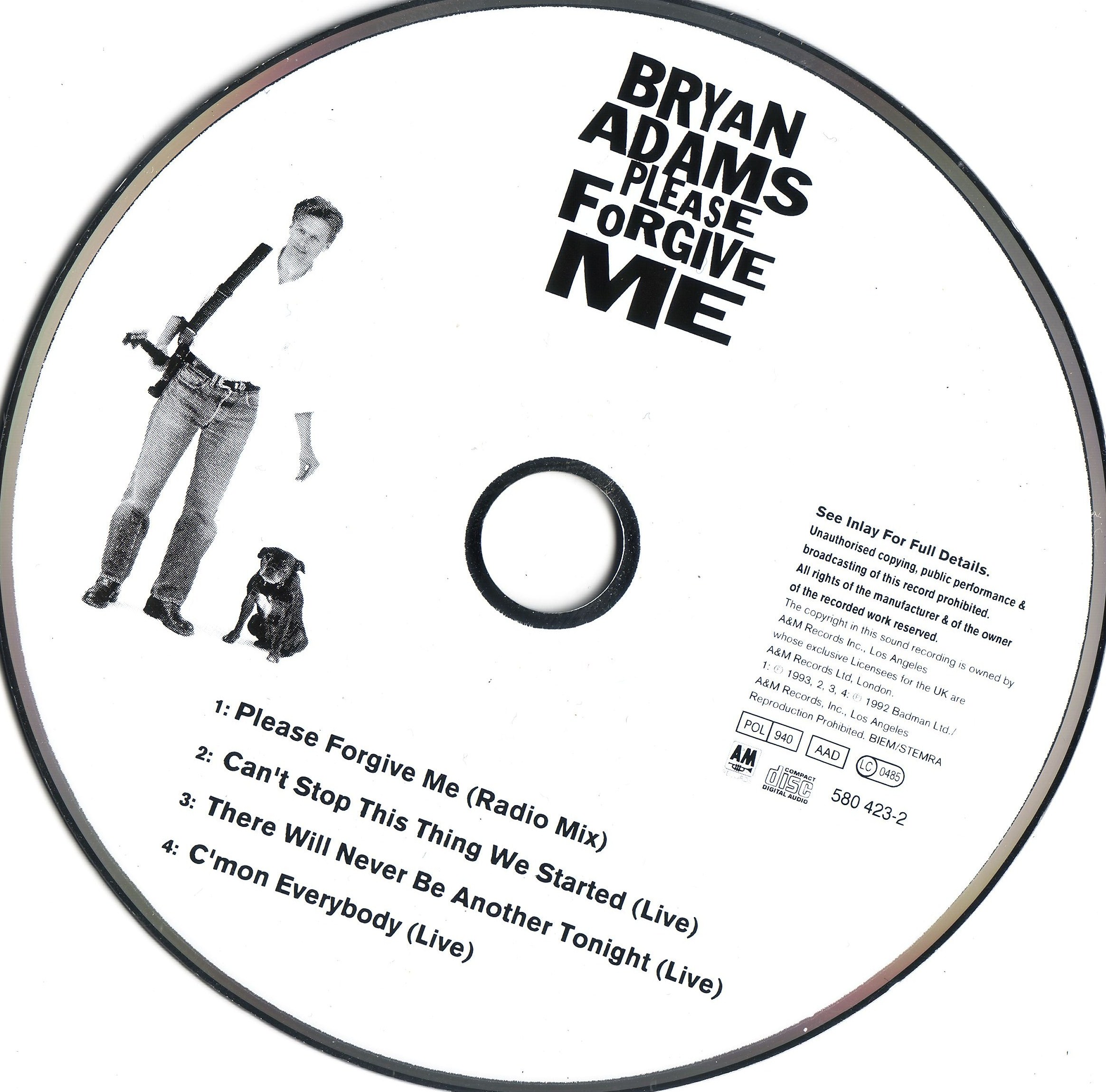 Copertina Cd Bryan Adams - Please Forgive Me - CD, Cover Cd Bryan Adams ...