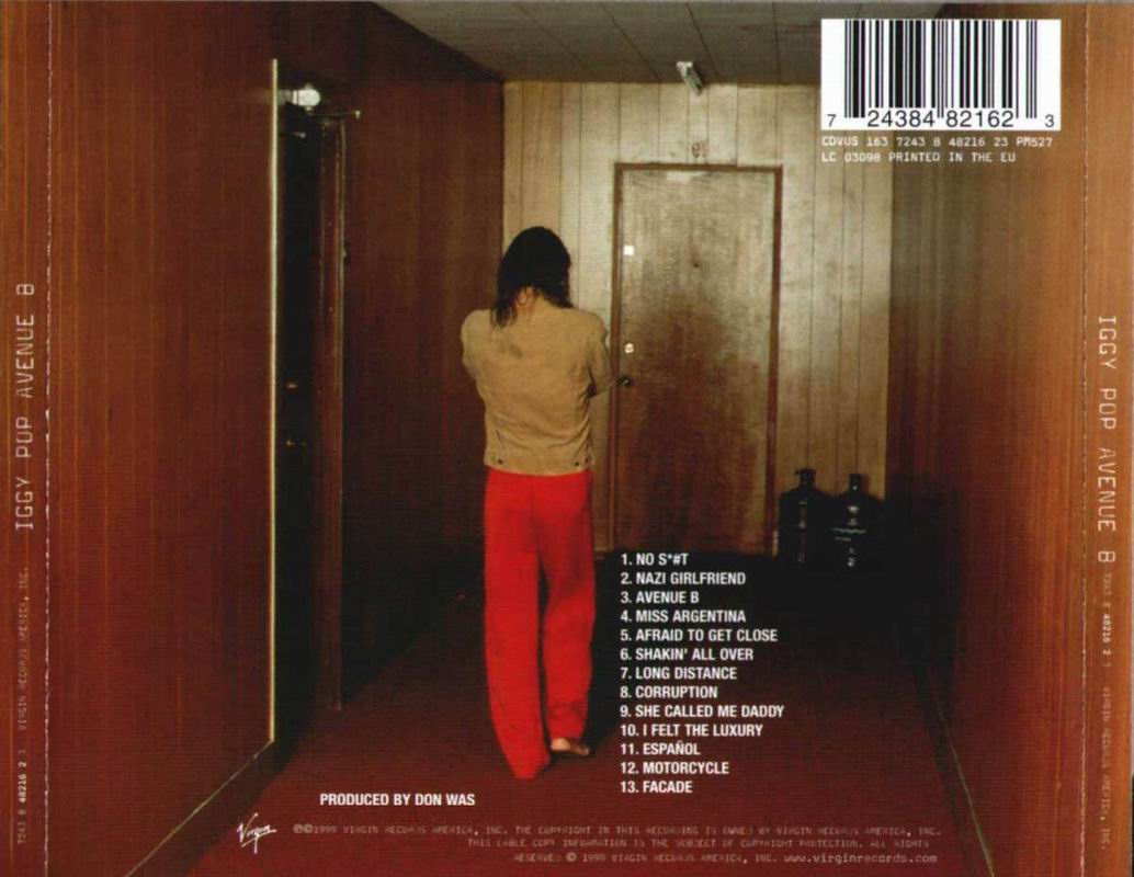 Copertina Cd Iggy Pop - Avenue B - Back, Cover Cd Iggy Pop - Avenue B ...