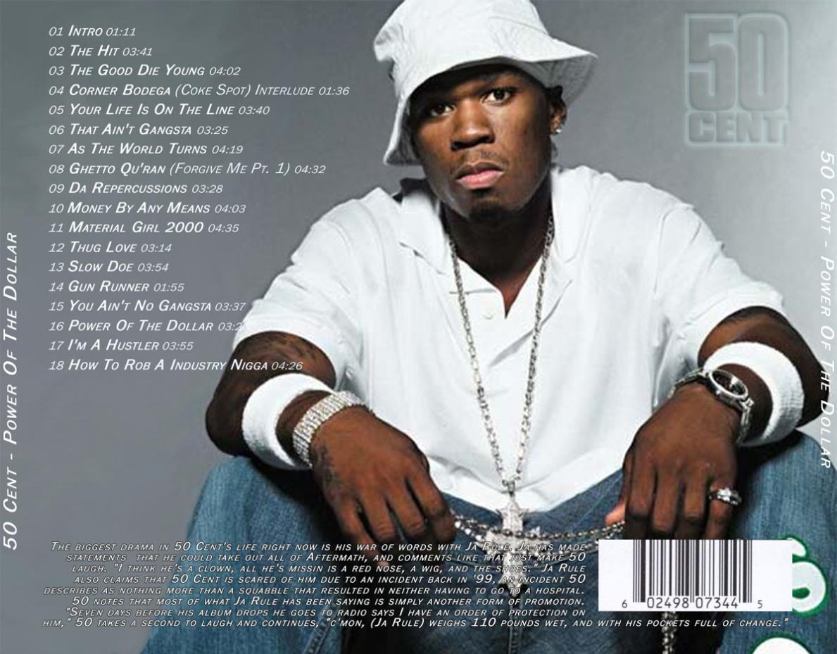 Copertina cd 50 Cent - Power Of The Dollar - Back, cover cd 50 Cent ...