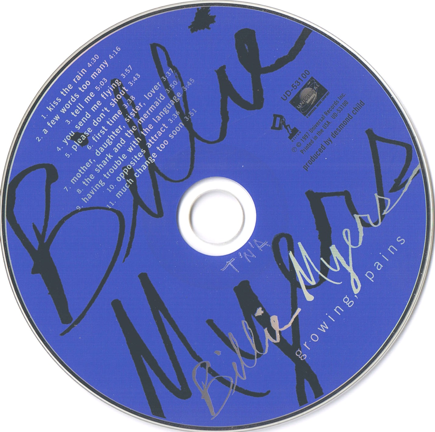 Copertina cd Billie Myers - Growing, Pains - CD, cover cd Billie Myers ...